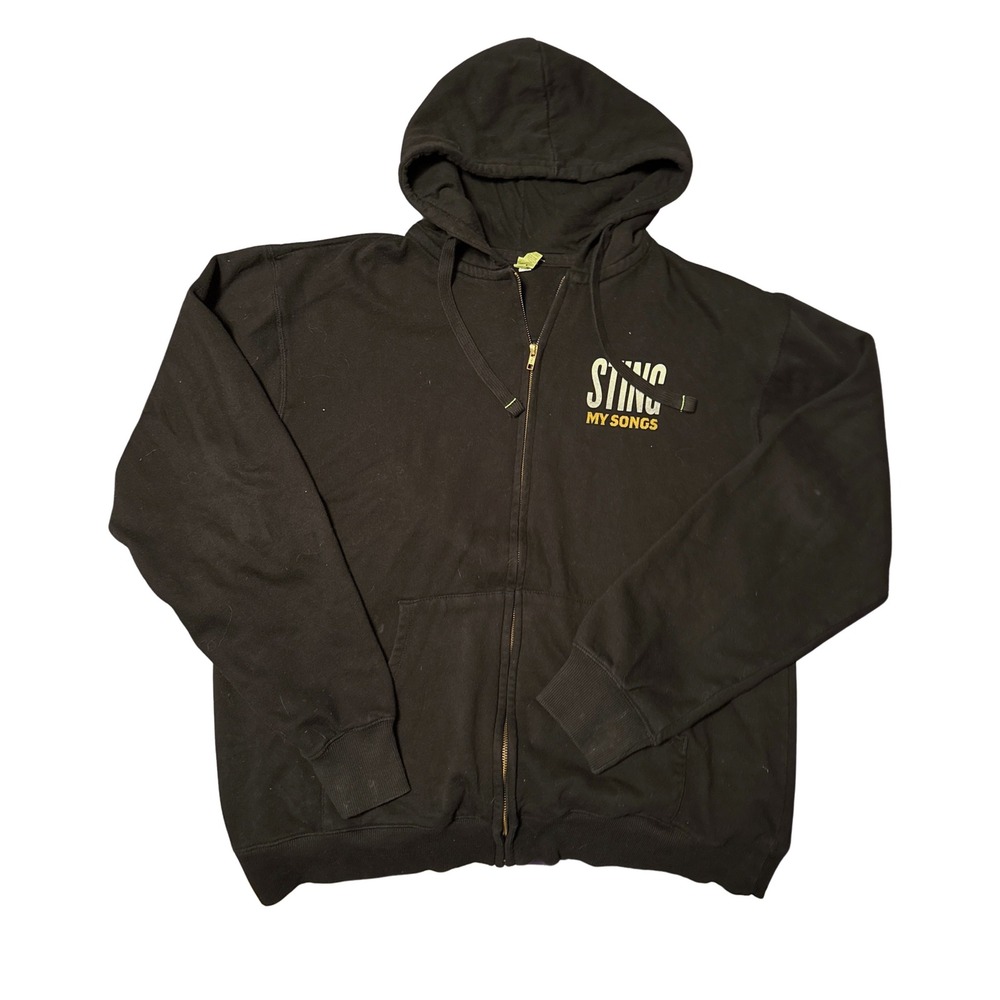 Sting My Songs Concert Tour Zip Up Hoodie Black‎ XXL econscious Organic Cotton